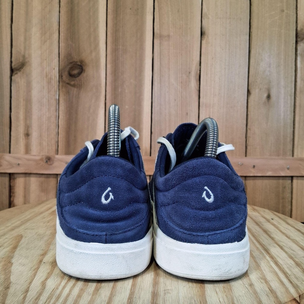 OluKai Ha'upu Shoes Womens 8.5 Blue Leather Walking Comfort Sneakers 20493-5418 - Picture 4 of 10